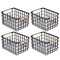 mDesign Metal Steel Wire Square Closet Storage Basket - 4 Pack